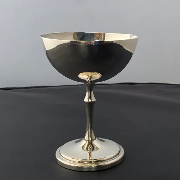 Vintage Mexican Silver Plated Brass Stemmed Goblet - Picture 5 of 5